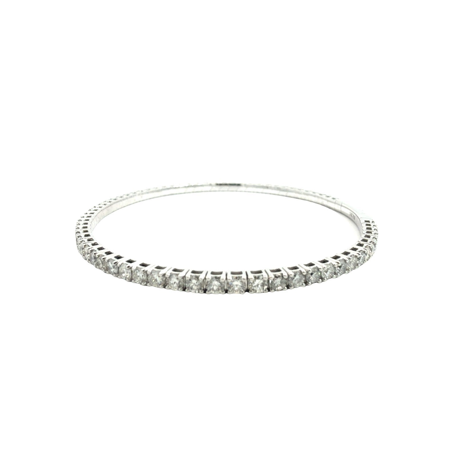 NEW 14k White Gold and 3.47cttw Flex Bangle Tennis Bracelet4