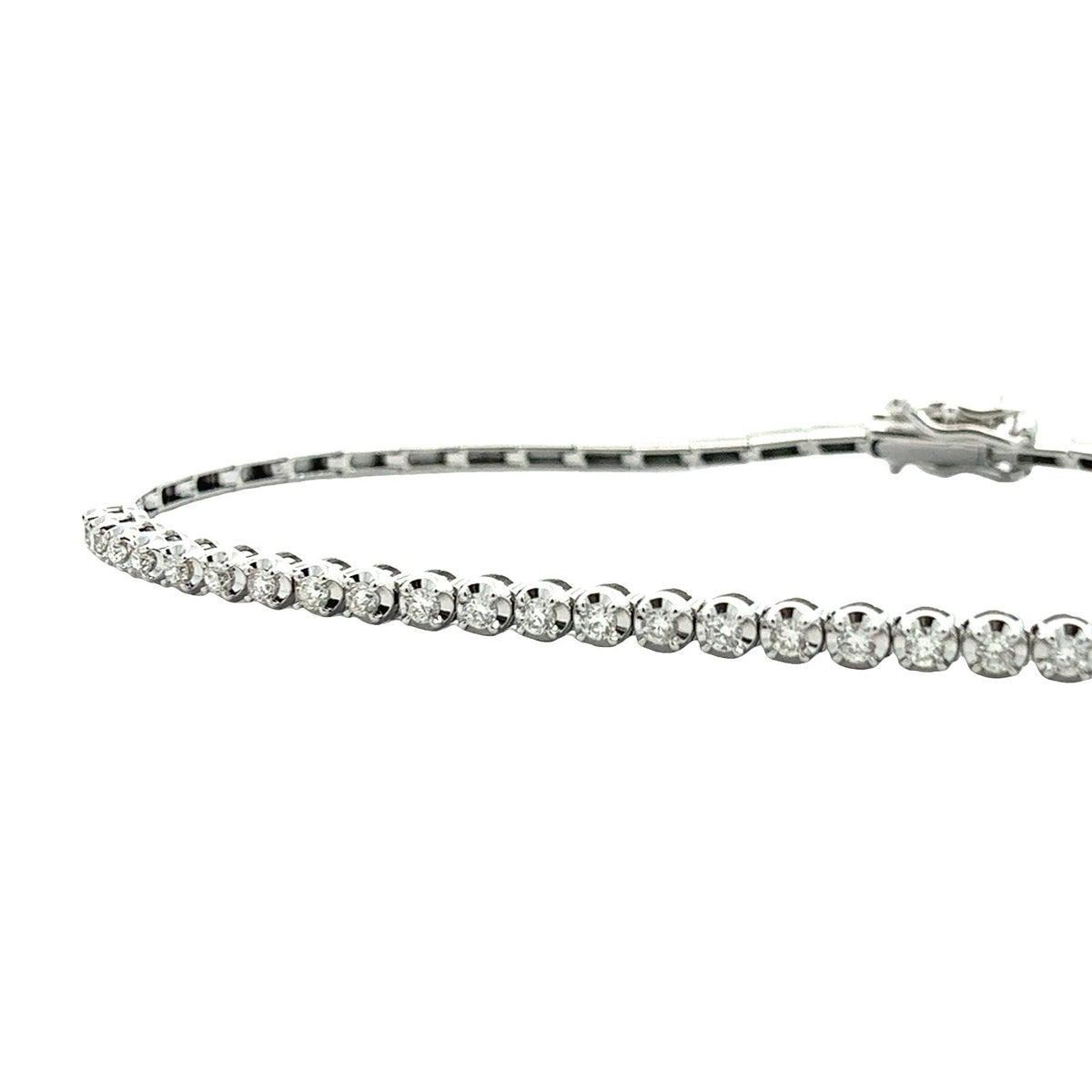 NEW 14k White Gold and 0.20cttw Diamond Station Bracelet5