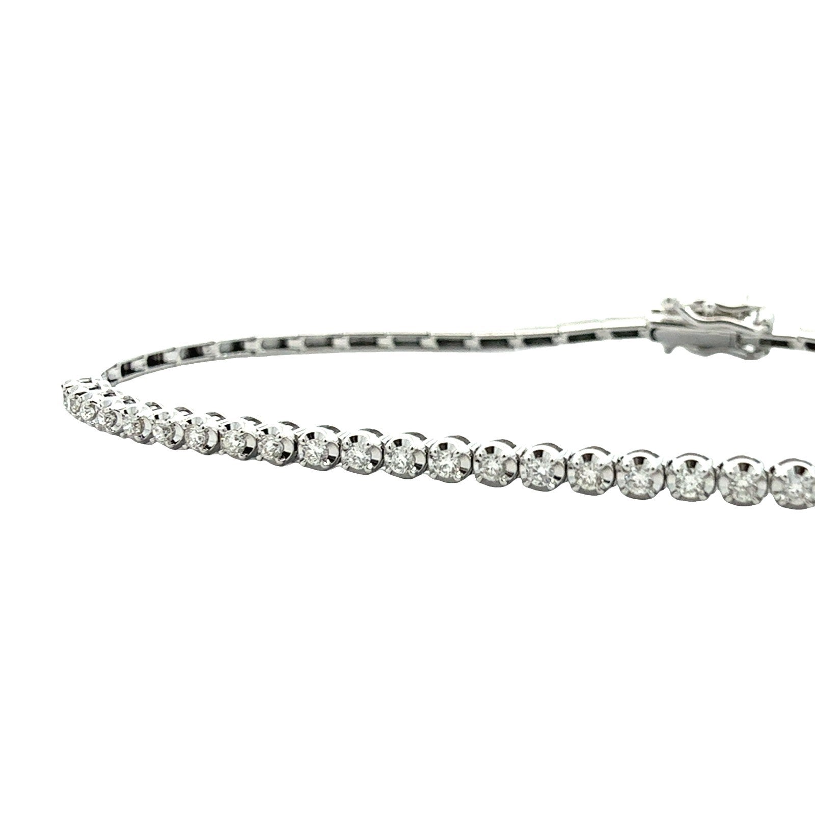 NEW 14k White Gold and 0.20cttw Diamond Station Bracelet5
