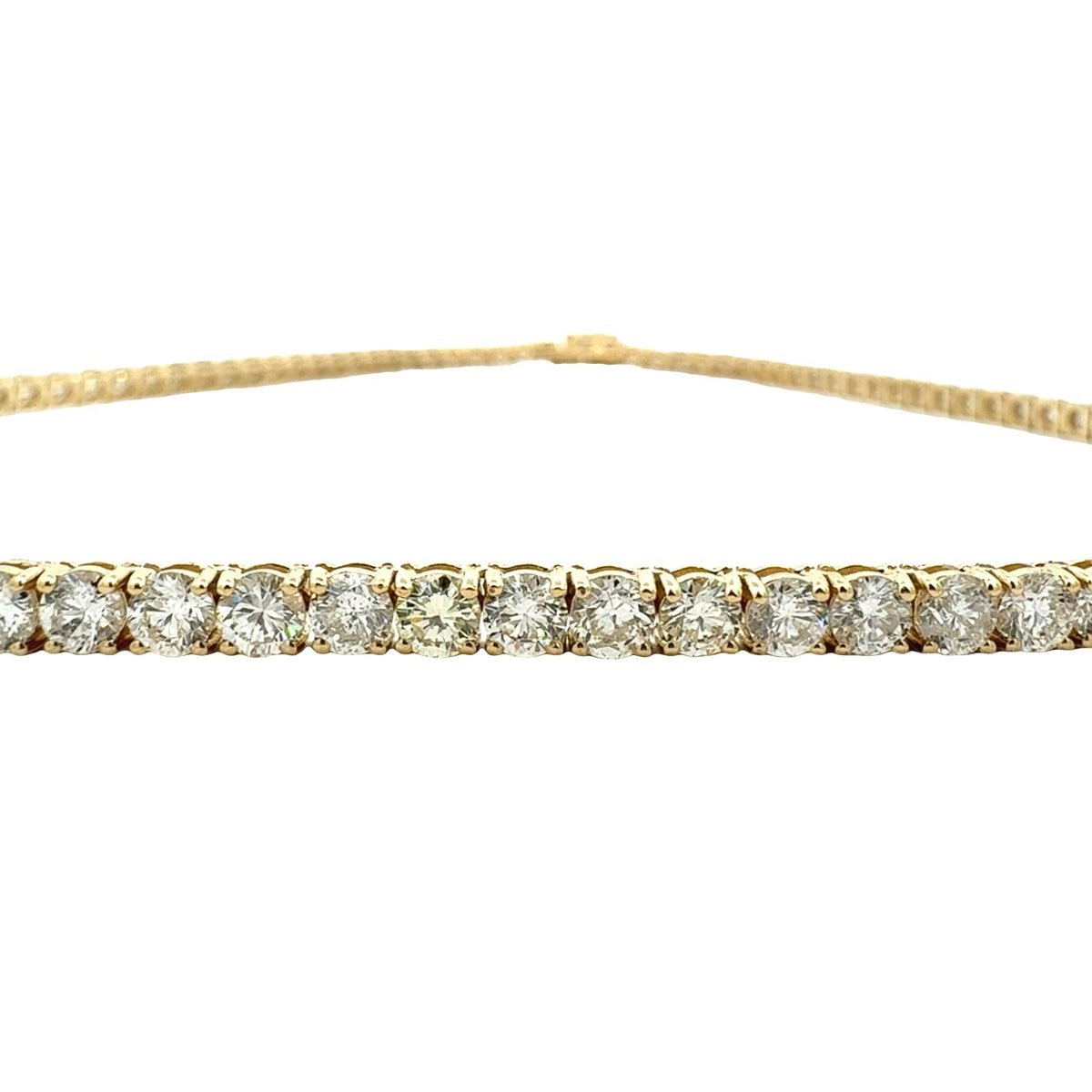 NEW 14k Yellow Gold 21.63cttw Diamond Tennis Necklace 16.5"1
