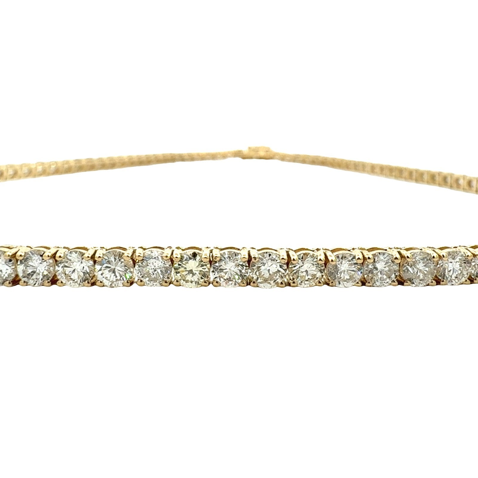 NEW 14k Yellow Gold 21.63cttw Diamond Tennis Necklace 16.5"1