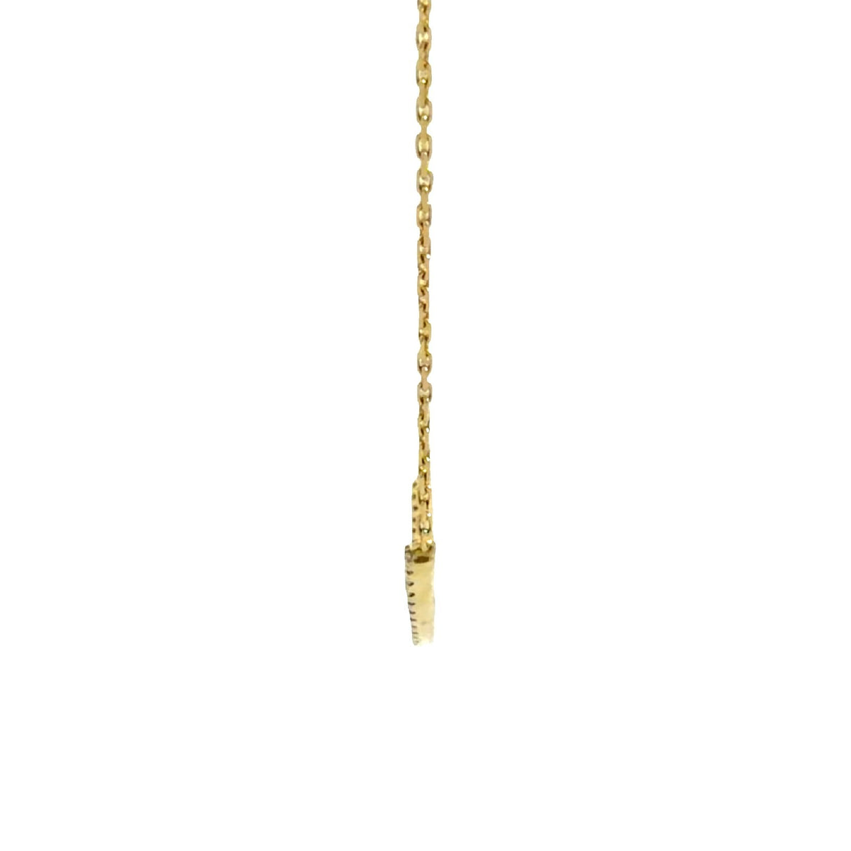 18k Yellow Gold 0.30cttw Diamond Curved Bar Pendant Necklace 16" 2