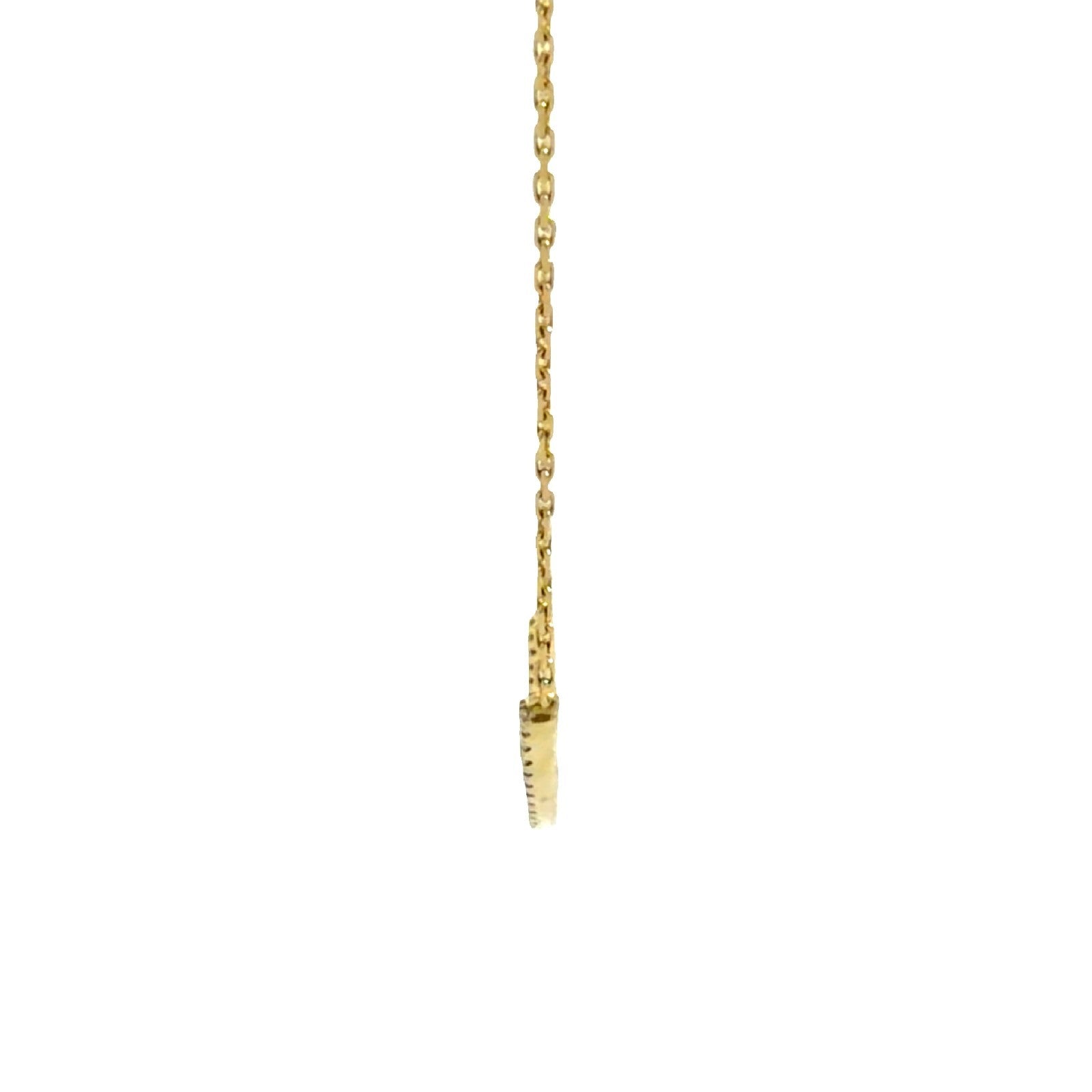 18k Yellow Gold 0.30cttw Diamond Curved Bar Pendant Necklace 16" 2