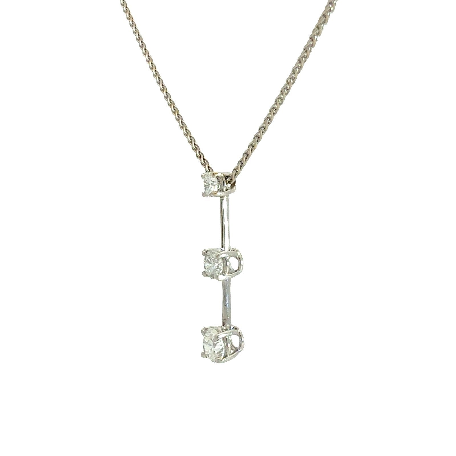 Roberto Coin 18k White Gold Three-Stone 0.71cttw Diamond Pendant Necklace2