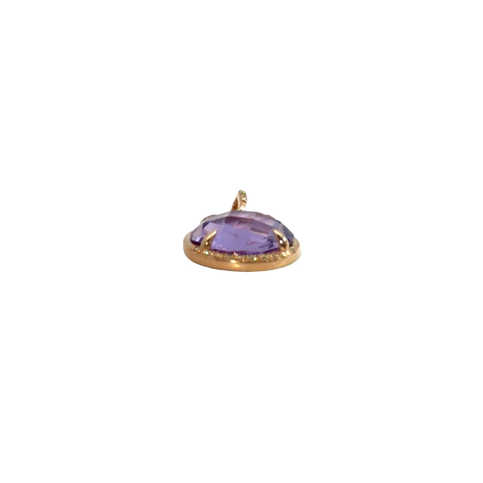 14k Rose Gold 0.07cttw Diamond & 2.69tcw Faceted Amethyst Small Pendant3