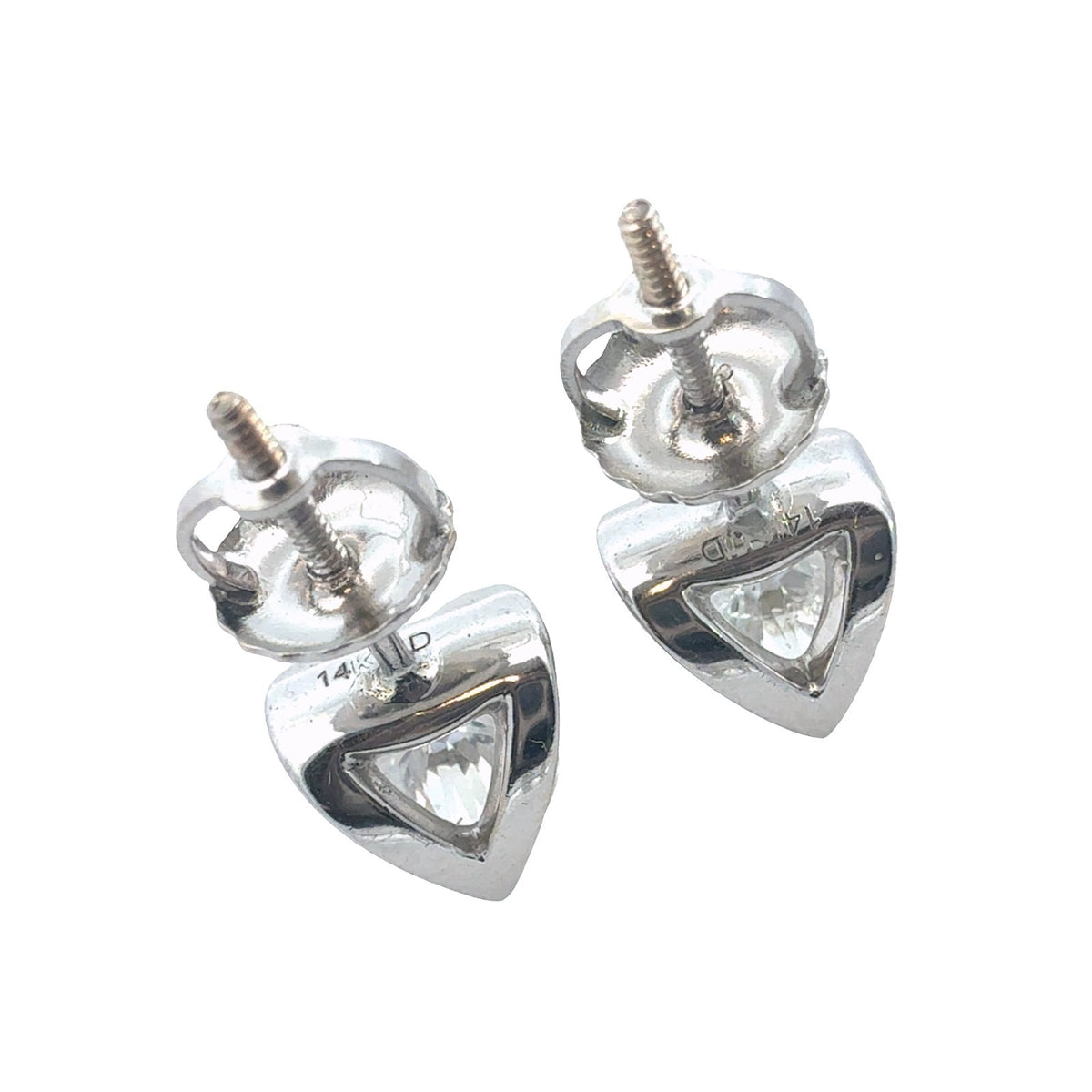 14k White Gold and 0.92ctw Diamond Stud Earrings2