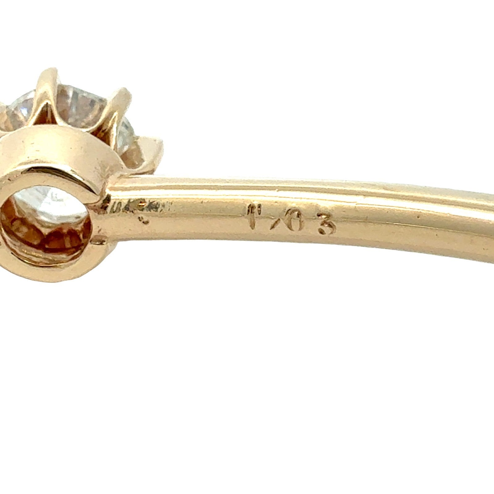 14k Yellow Gold Stamped 0.91tcw Diamond Solitaire Hinged Bangle Bracelet7