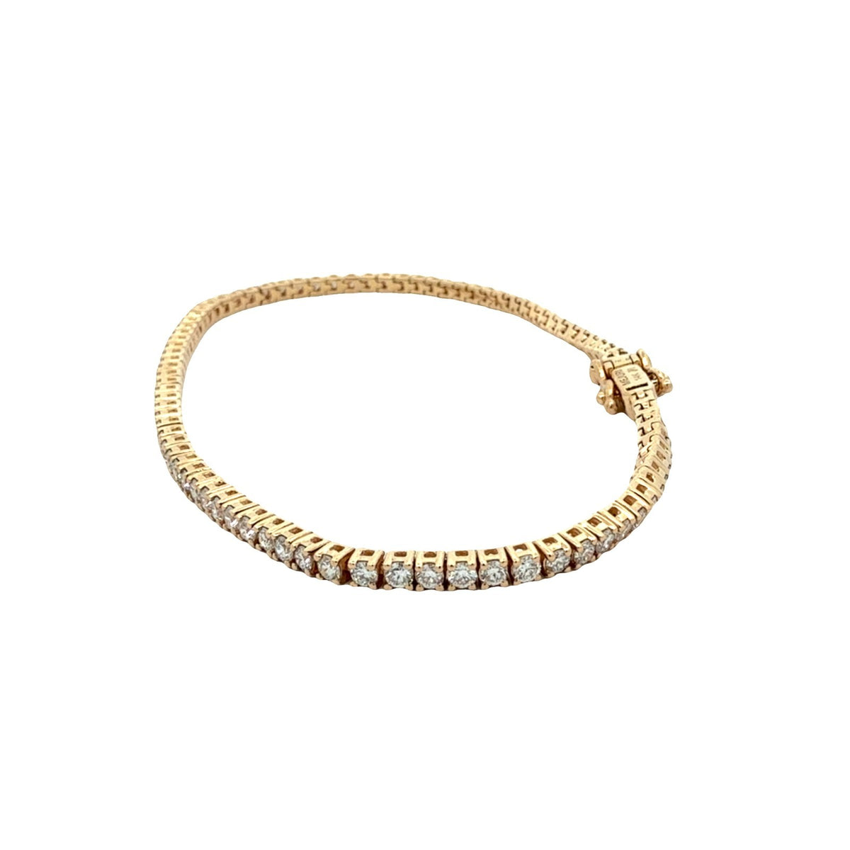 14k Yellow Gold and 2.18cttw Lab- Created Diamond Tennis Bracelet 7"2