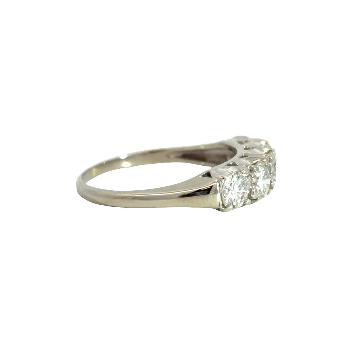 14k Stamped White Gold 5 Diamond 1.51ctw Wedding Band Ring4