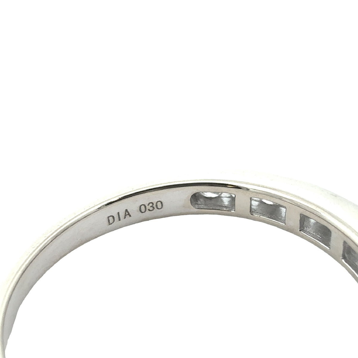 18k White Gold and 0.30ctw Channel Set Diamond Band Size 7.755