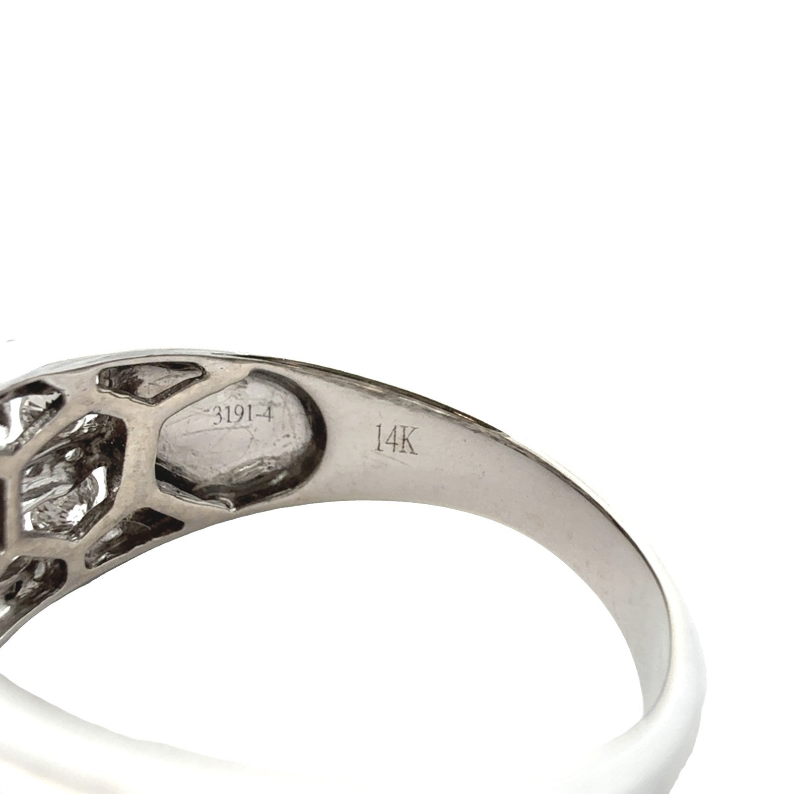 14k White Gold Five-Row 1.55cttw Diamond Band Ring5