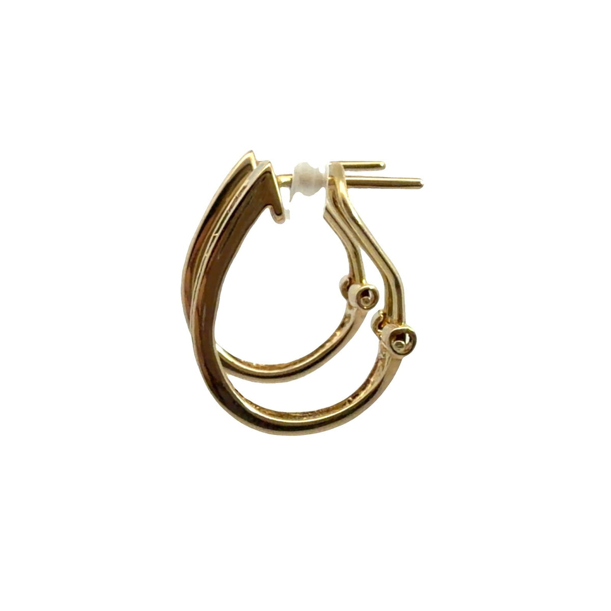 14k Yellow Gold Hoop Earrings with (0.18ctw) Diamond and (0.18ctw) Emerald3