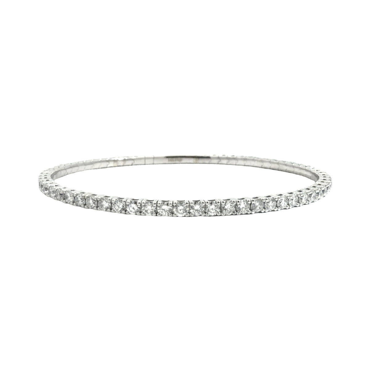 The Jewel Box 14k White Gold 3.72ctw Diamond Flex Bangle Bracelet0