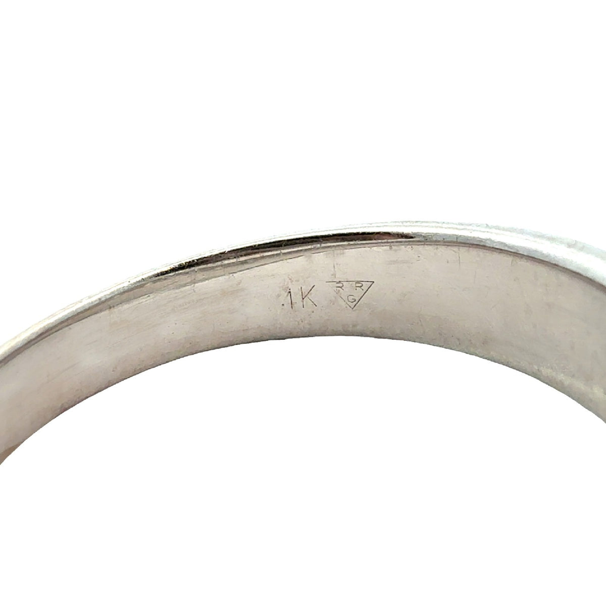 14k White Gold Channel Set 0.23ctw Diamond Wedding Band Size 84