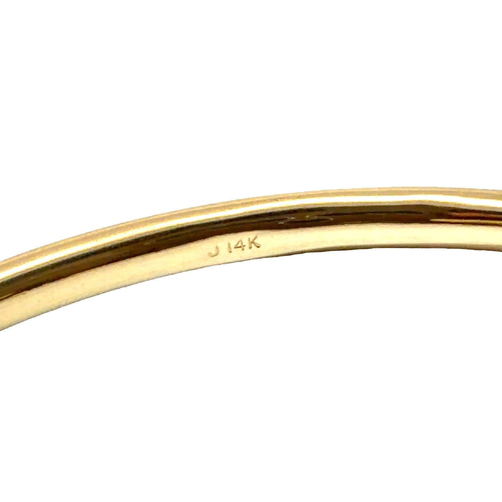 Vintage 14k Yellow Gold Etched Diamond Pattern Bangle Bracelet 8"5