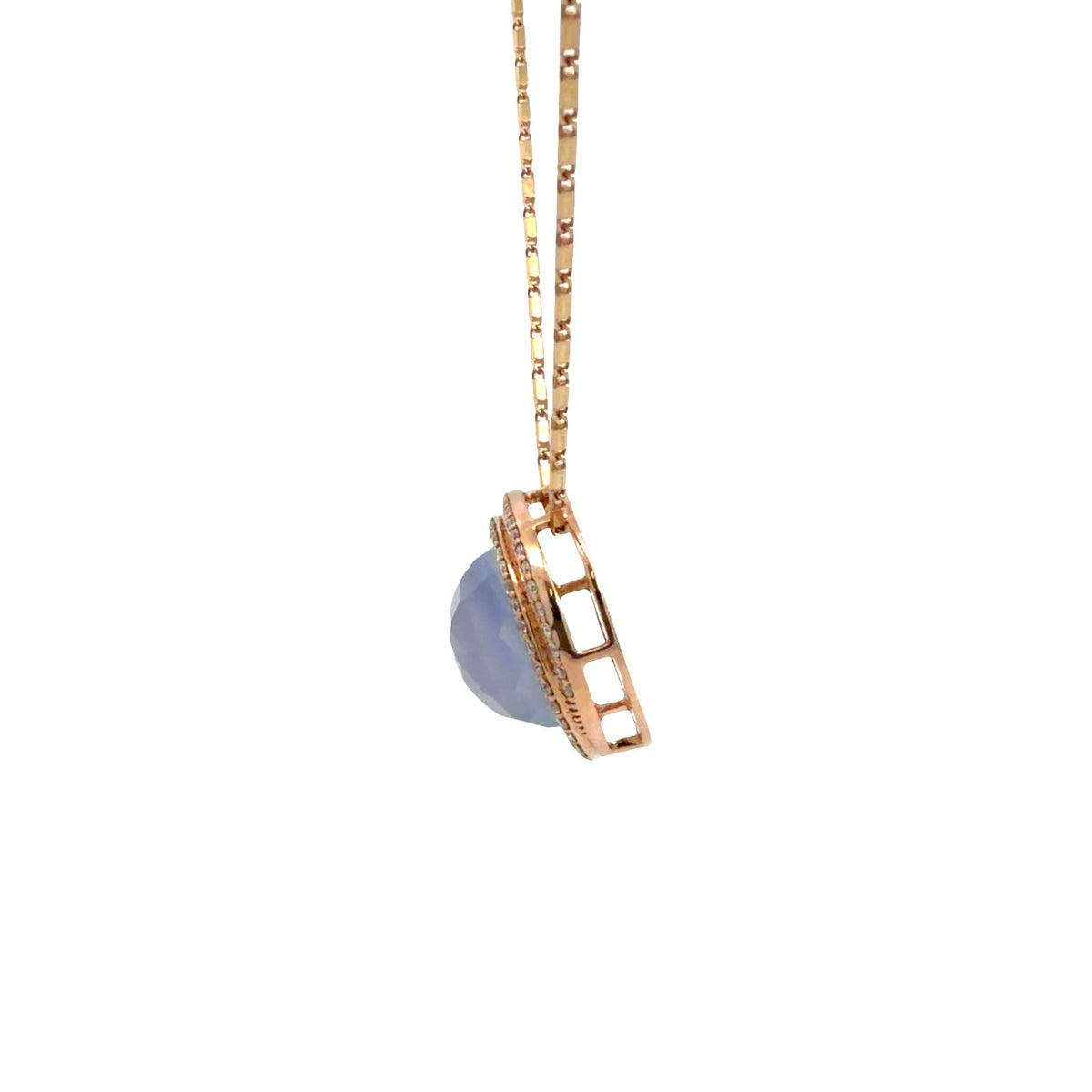 14k Rose Gold Chain Necklace with 7.18ctw Purple Chalcedony and 0.69ctw Diamond1
