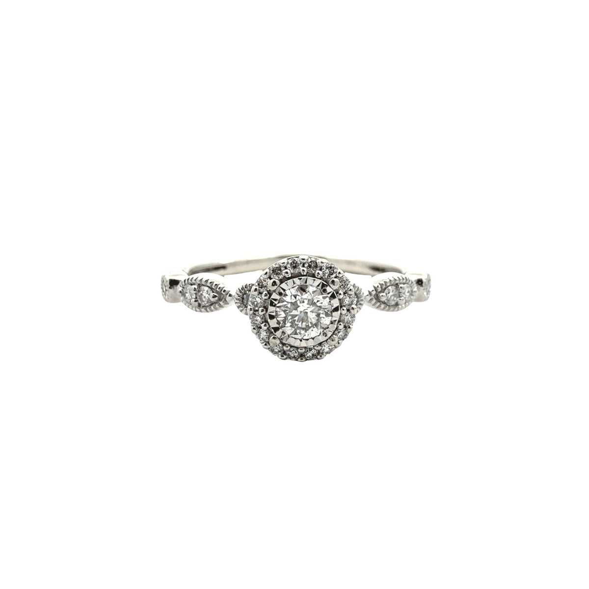 Vintage 10k White Gold 0.50cttw Diamond Wedding Set3