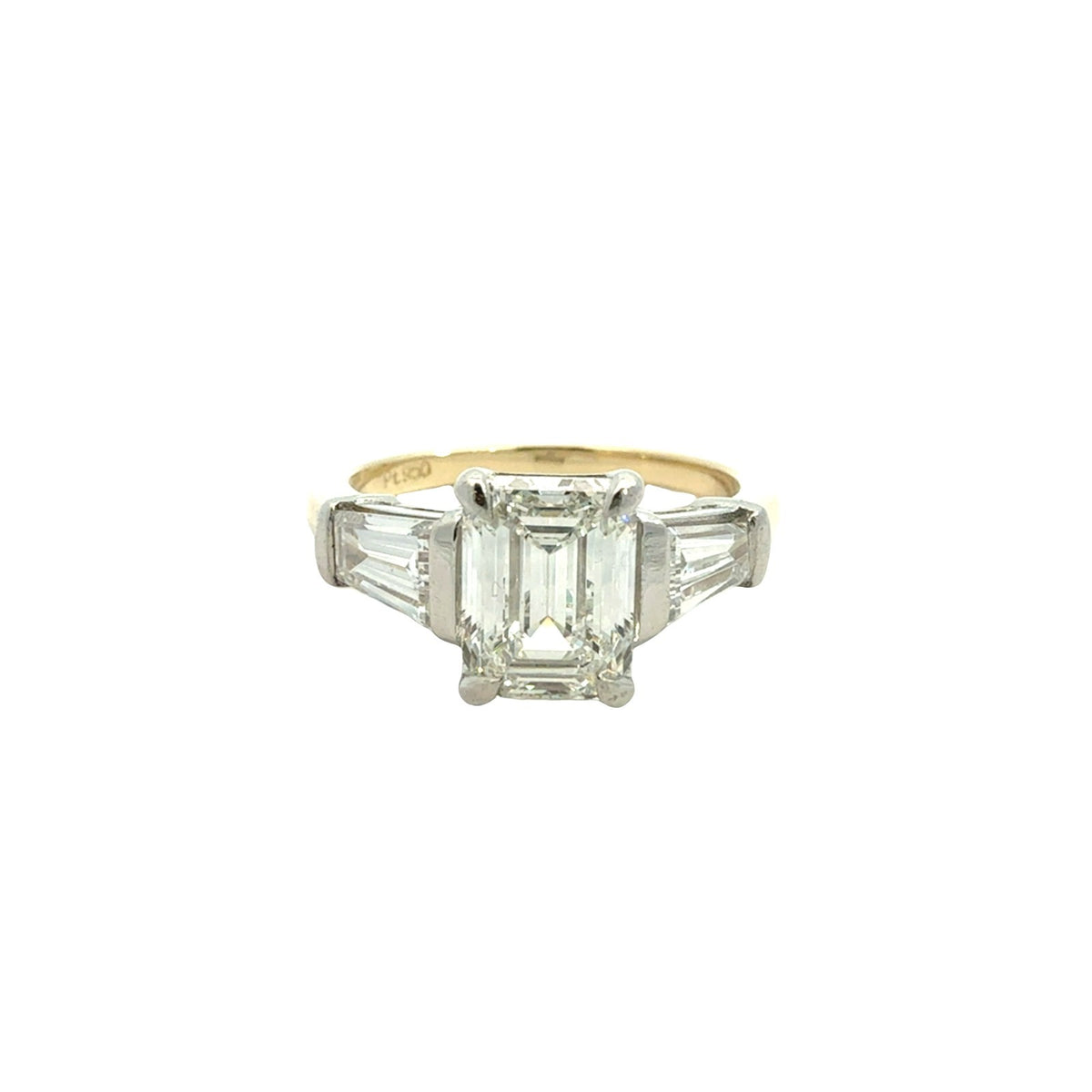 14k Yellow Gold and Platinum 2.73cttw Diamond Three-Stone Engagement Ring6