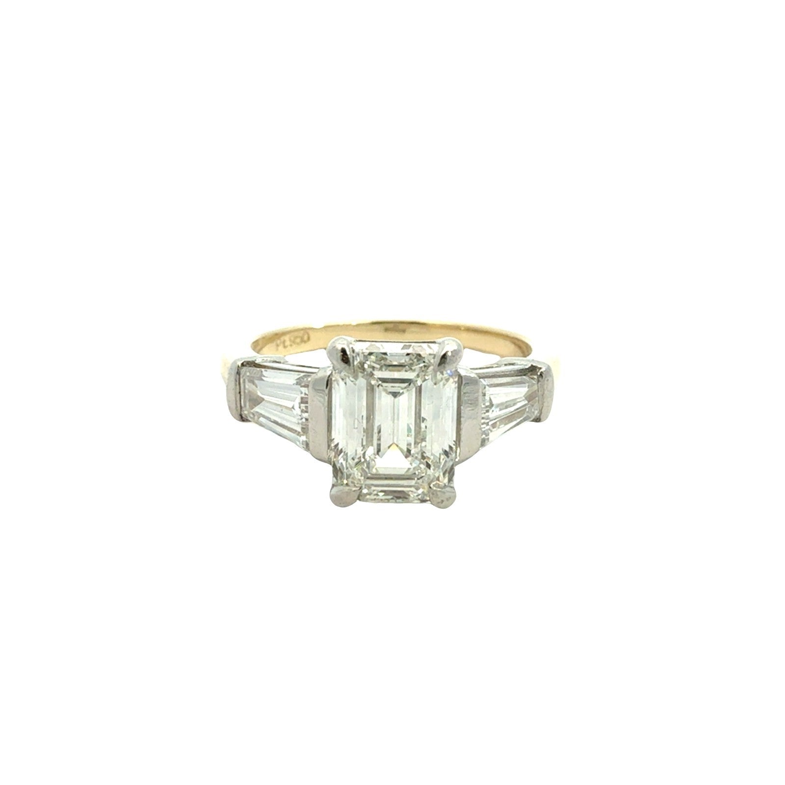 14k Yellow Gold and Platinum 2.73cttw Diamond Three-Stone Engagement Ring6
