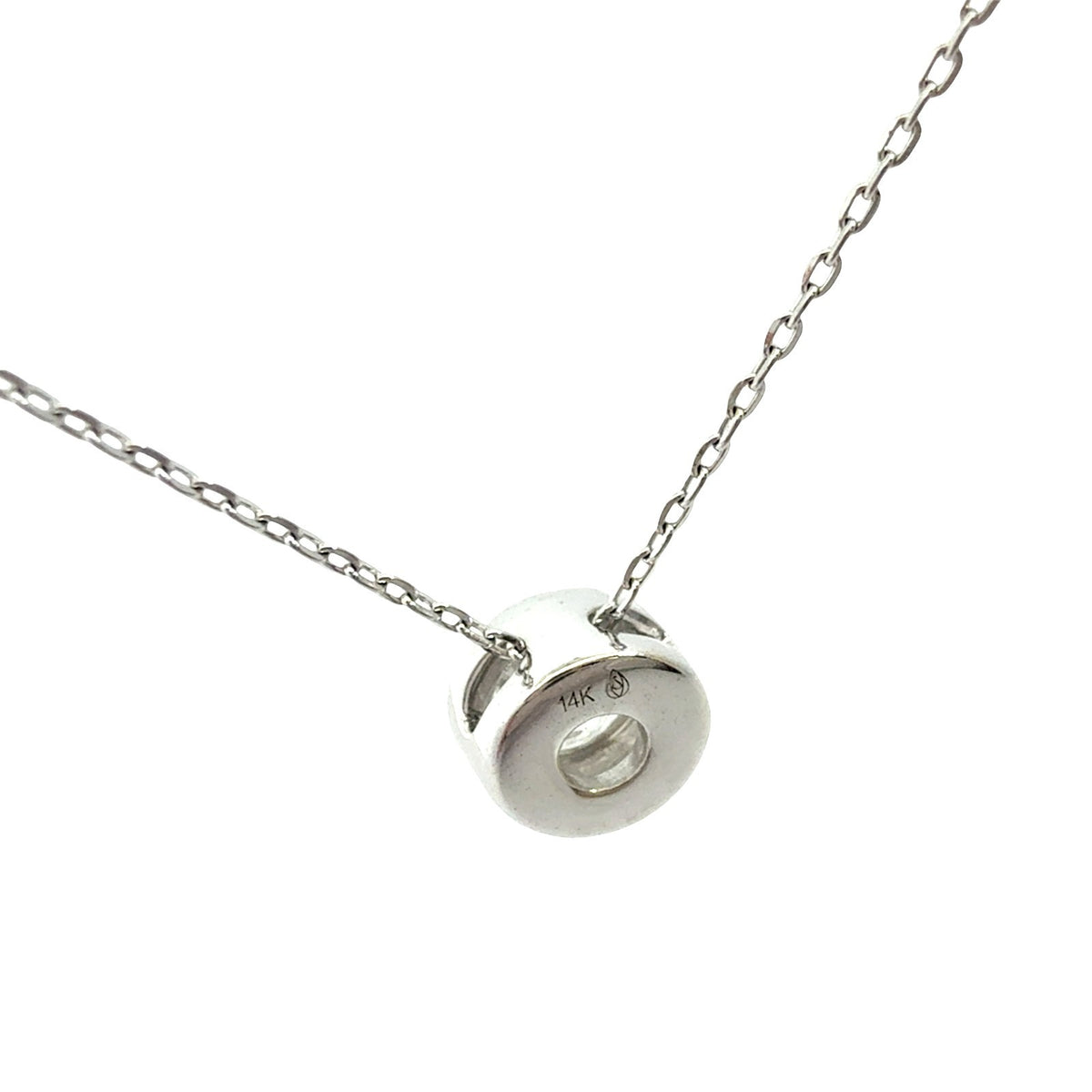 14k White Gold and 0.46cttw Diamond Bezel Set Solitaire Pendant Necklace5
