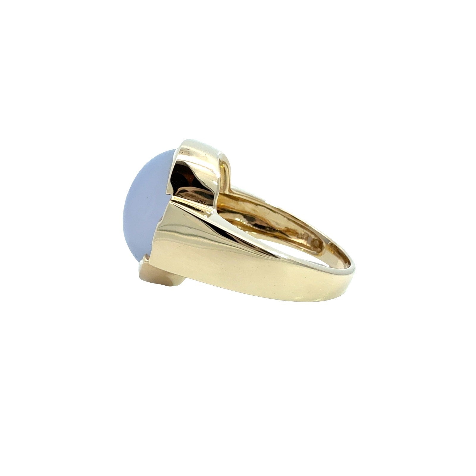Vintage 14k Yellow Gold 3.60tcw Lavender Chalcedony & 0.07cttw Diamond Ring 84