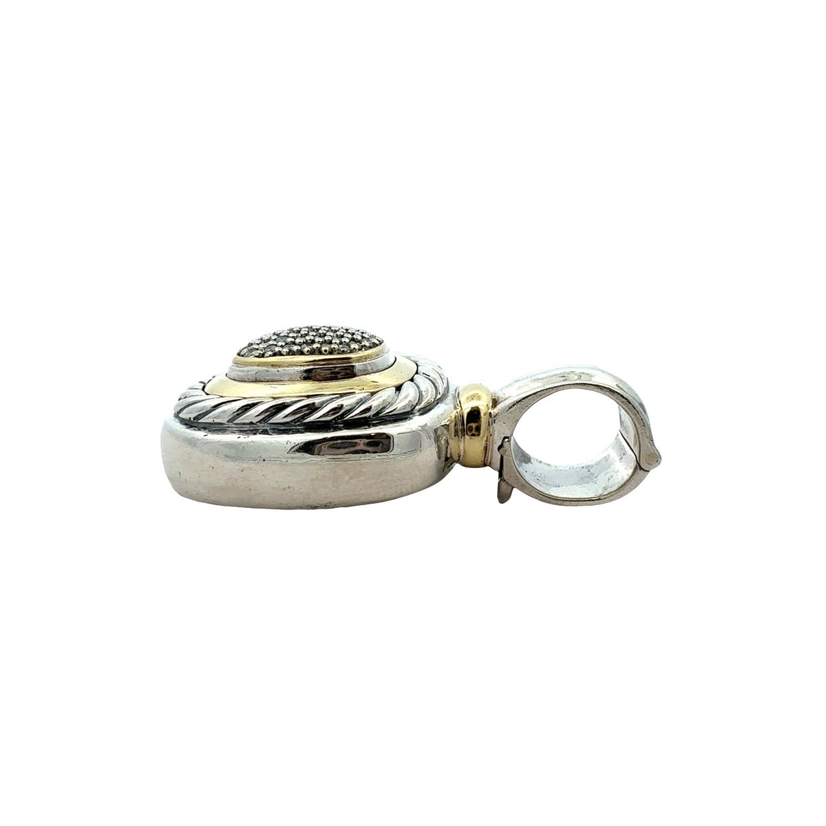 David Yurman Sterling Silver 18k Yellow Gold 0.45cttw Diamond Albion Pendant4