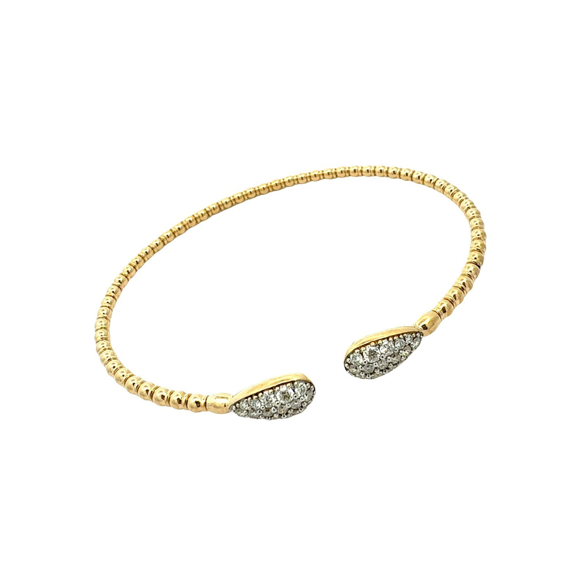 14k Yellow Gold and 0.50cttw Diamond Oepn Cuff Bracelet1