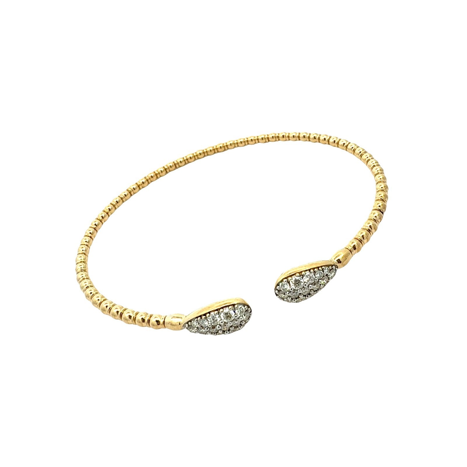 14k Yellow Gold and 0.50cttw Diamond Oepn Cuff Bracelet1