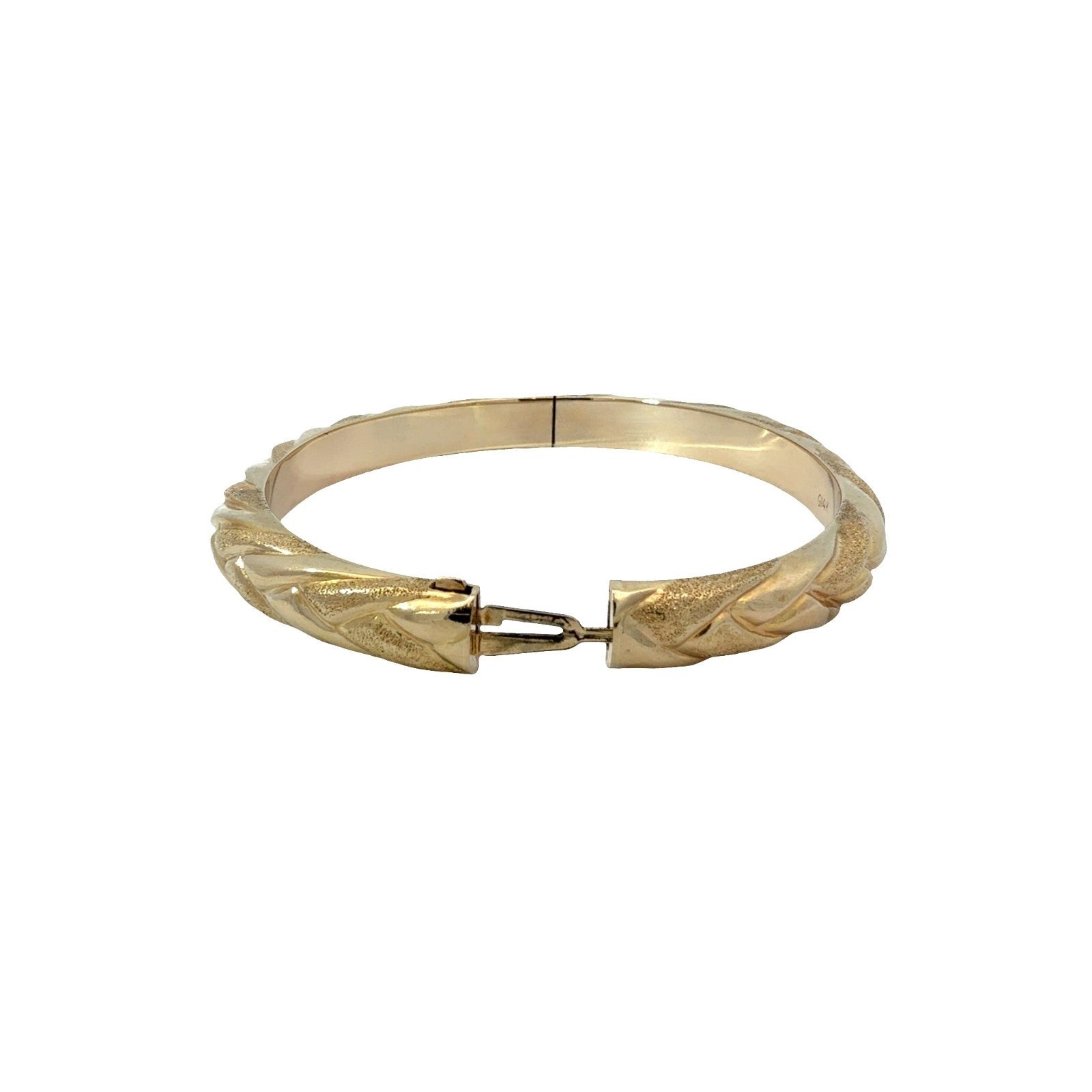 Stamped 14K Yellow Gold Braided Bangle Bracelet4