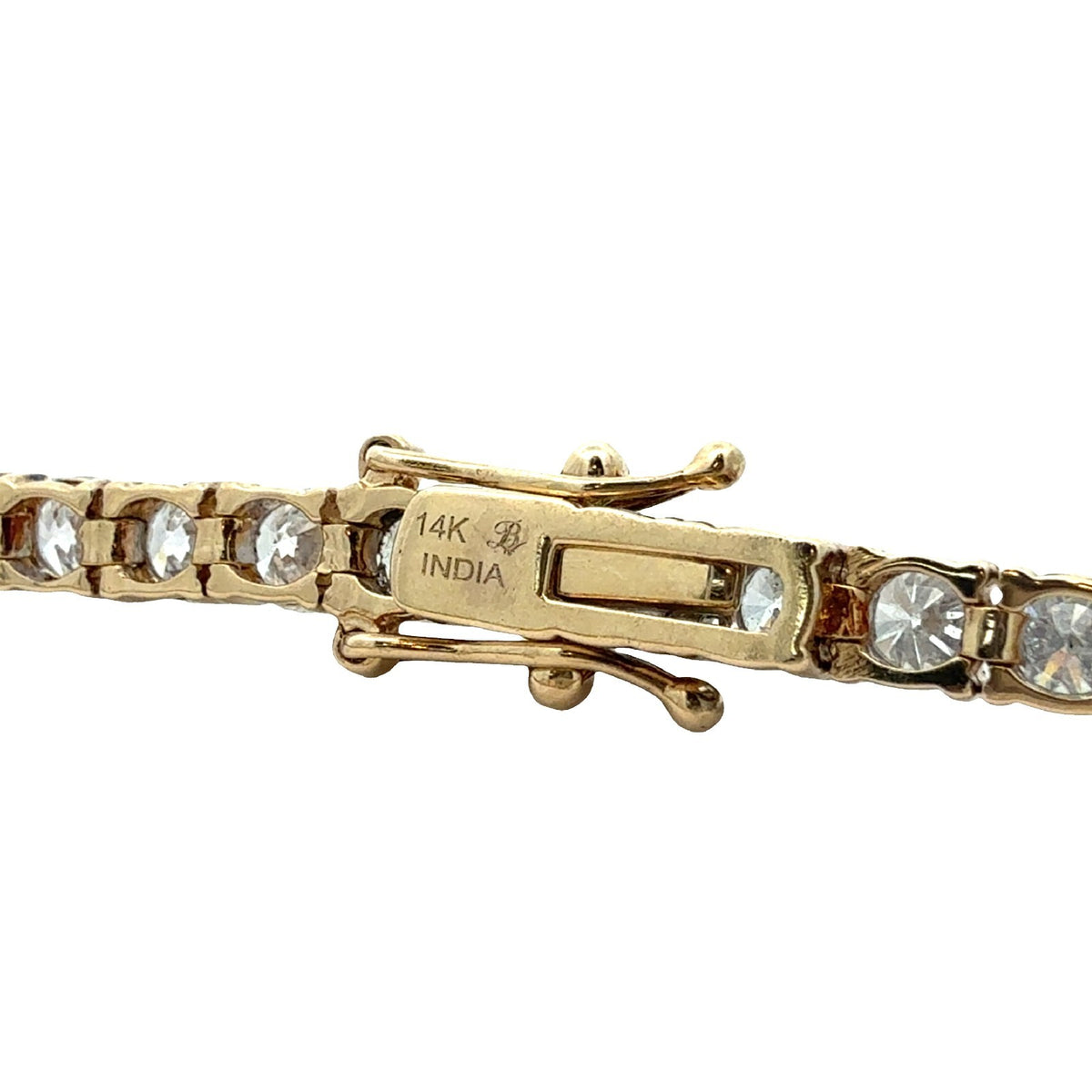 14k Yellow Gold 7.44ctw Round Brilliant Diamond Tennis Bracelet 7.25"6