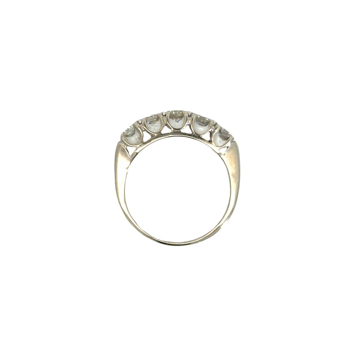 14k Stamped White Gold 5 Diamond 1.51ctw Wedding Band Ring5