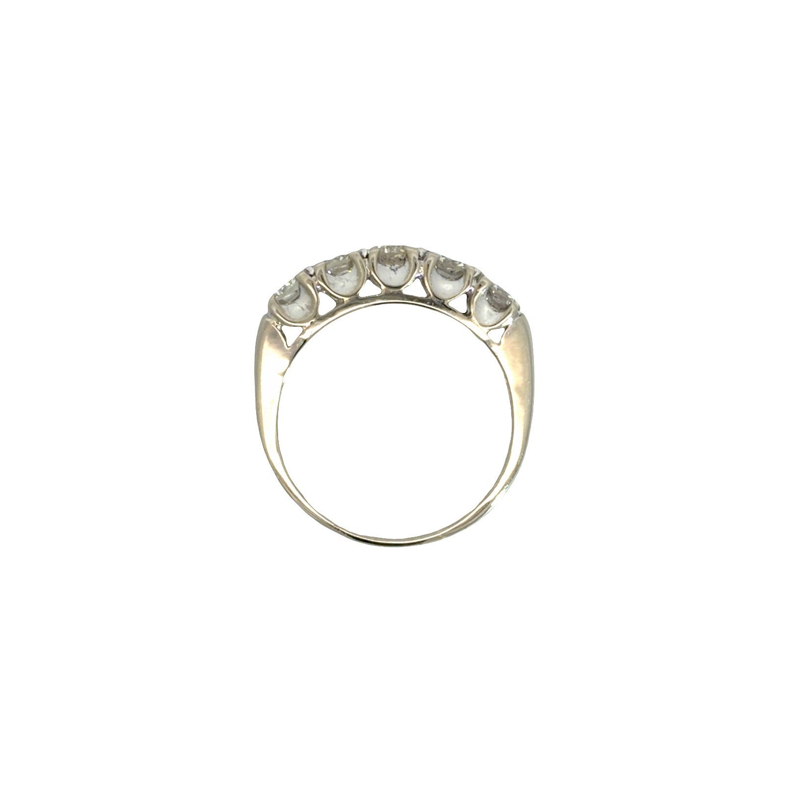 14k Stamped White Gold 5 Diamond 1.51ctw Wedding Band Ring5