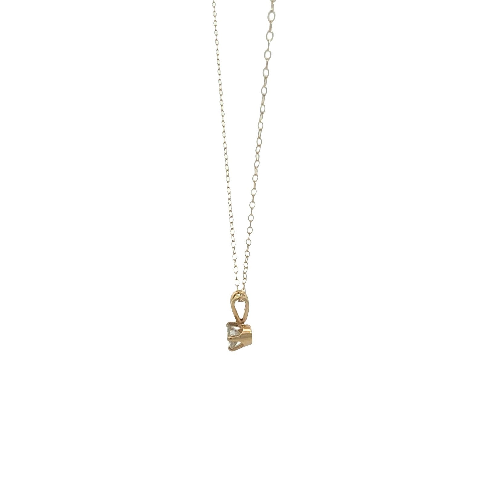 14k Yellow Gold 0.29tcw Diamond Round Solitaire Pendant Necklace4