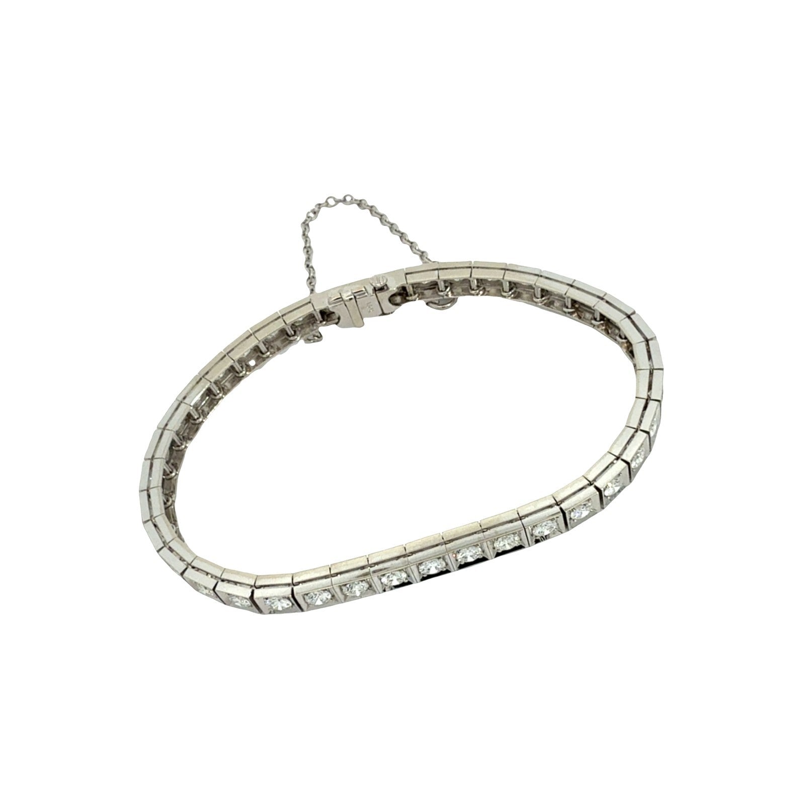 14k White Gold & 4.78cttw Diamond Box Link Tennis Bracelet1