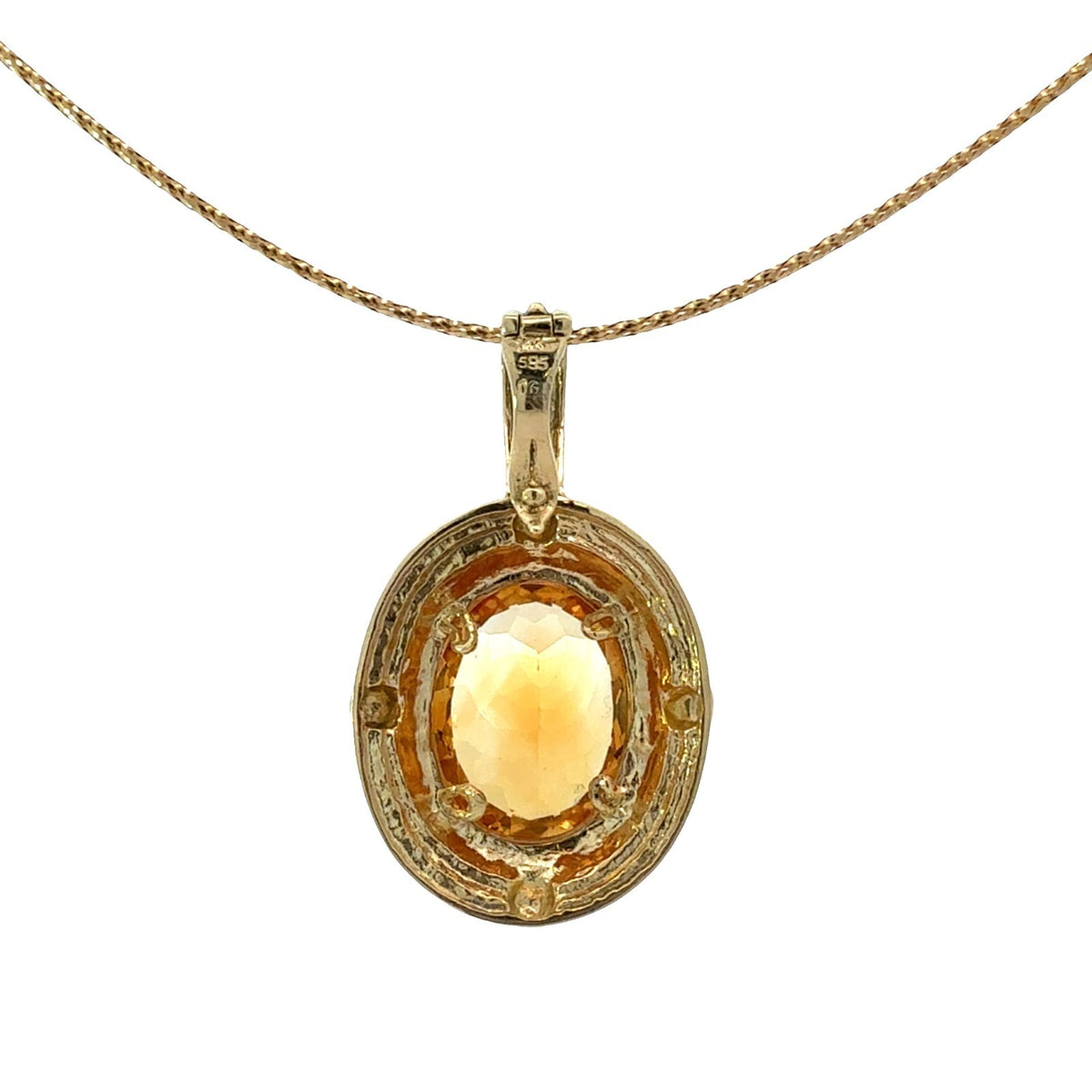 Vintage 14k Yellow Gold Necklace with 7.58ctw Citrine3