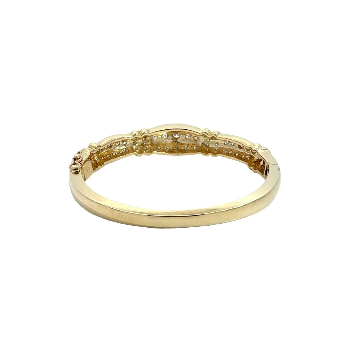 14k Yellow Gold Stamped 3.13cttw Diamond Ornate Hinged Bangle Bracelet3