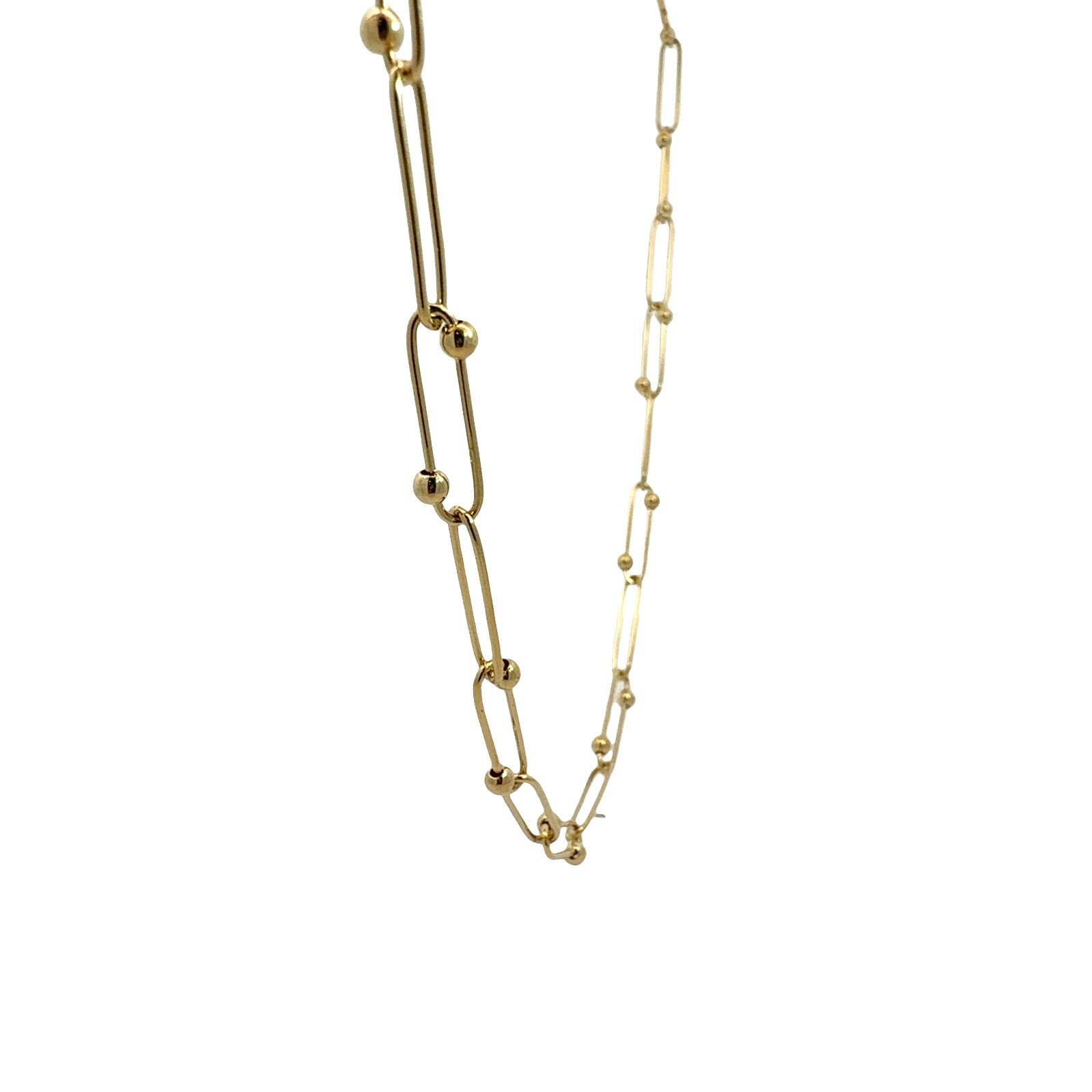 Roberto Coin 18k Yellow Gold Beaded Paperclip Chain Necklace2