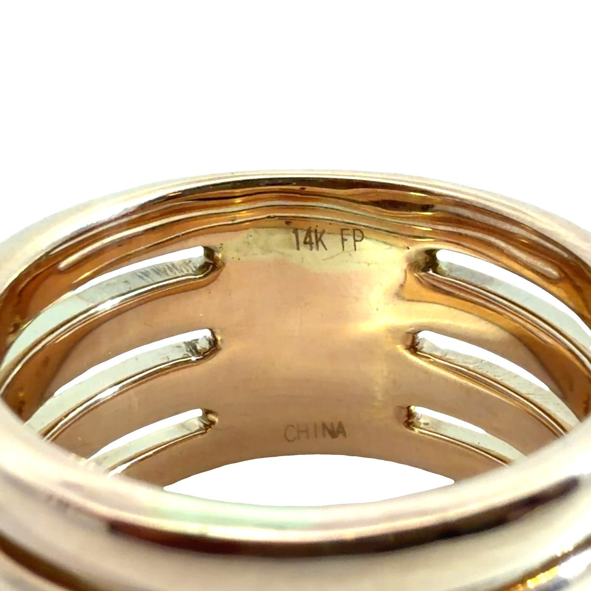 14k Rose Gold Ribbed Band Ring3