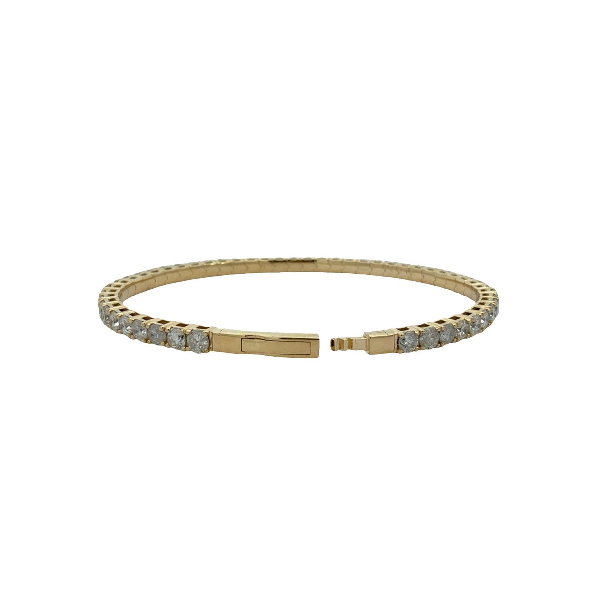 The Jewel Box 14k Yellow Gold 6.20ctw Diamond Flex Bangle 6.5 in1