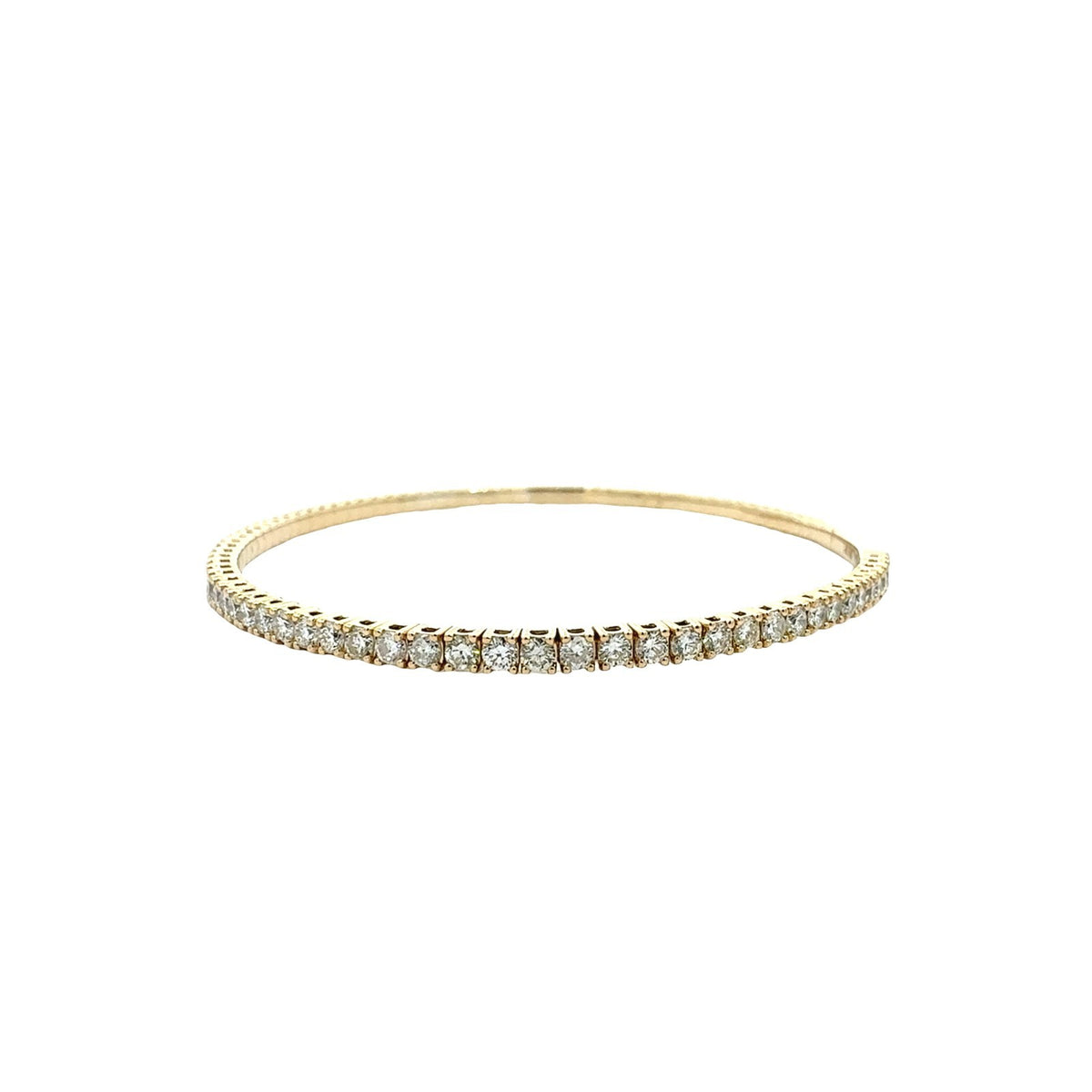 NEW 14k Yellow Gold 2.24cttw Diamond Tennis Bracelet Flex Bangle4