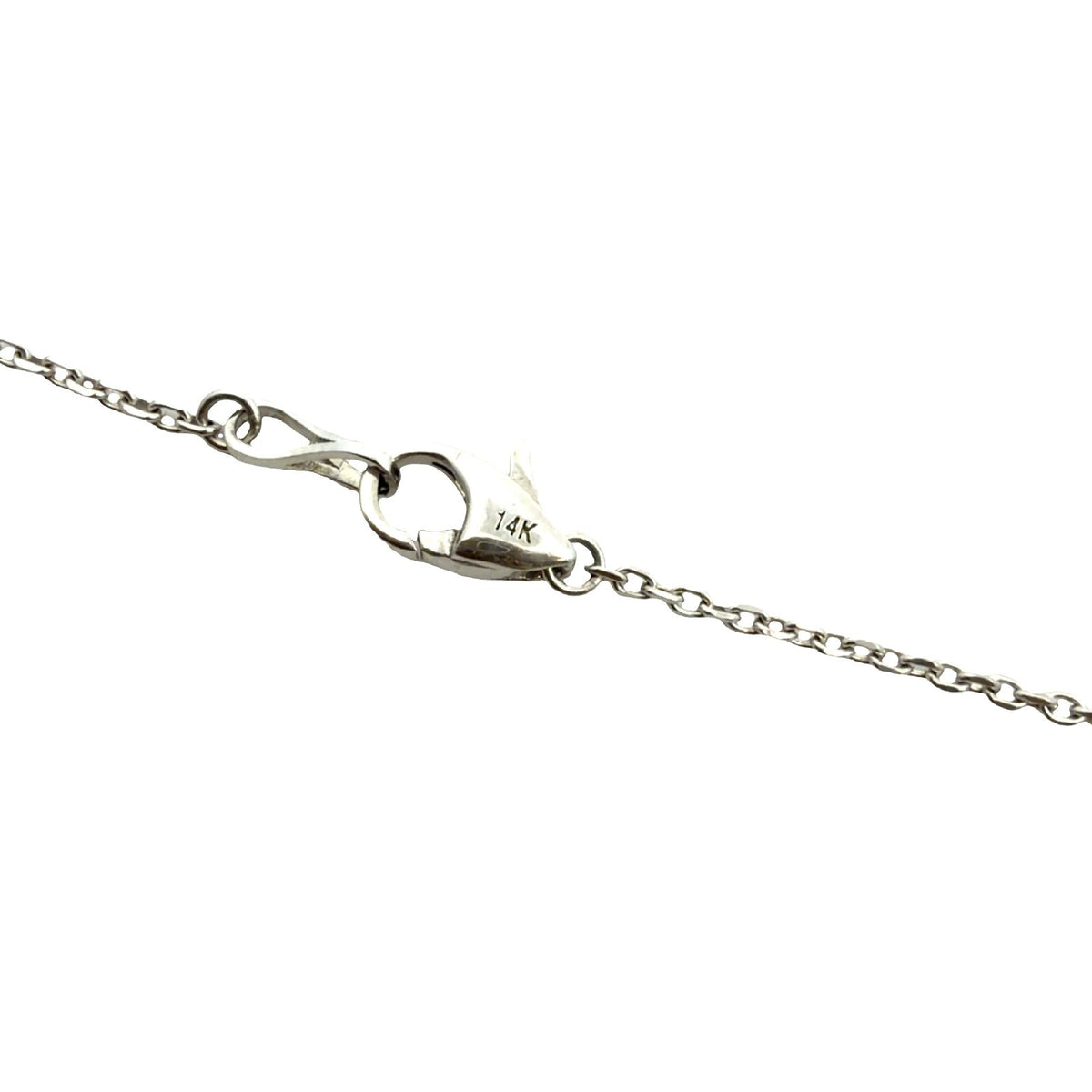 Estate 14k White Gold Stamped & 5.63cttw Bezel Diamond Station Necklace 18"5