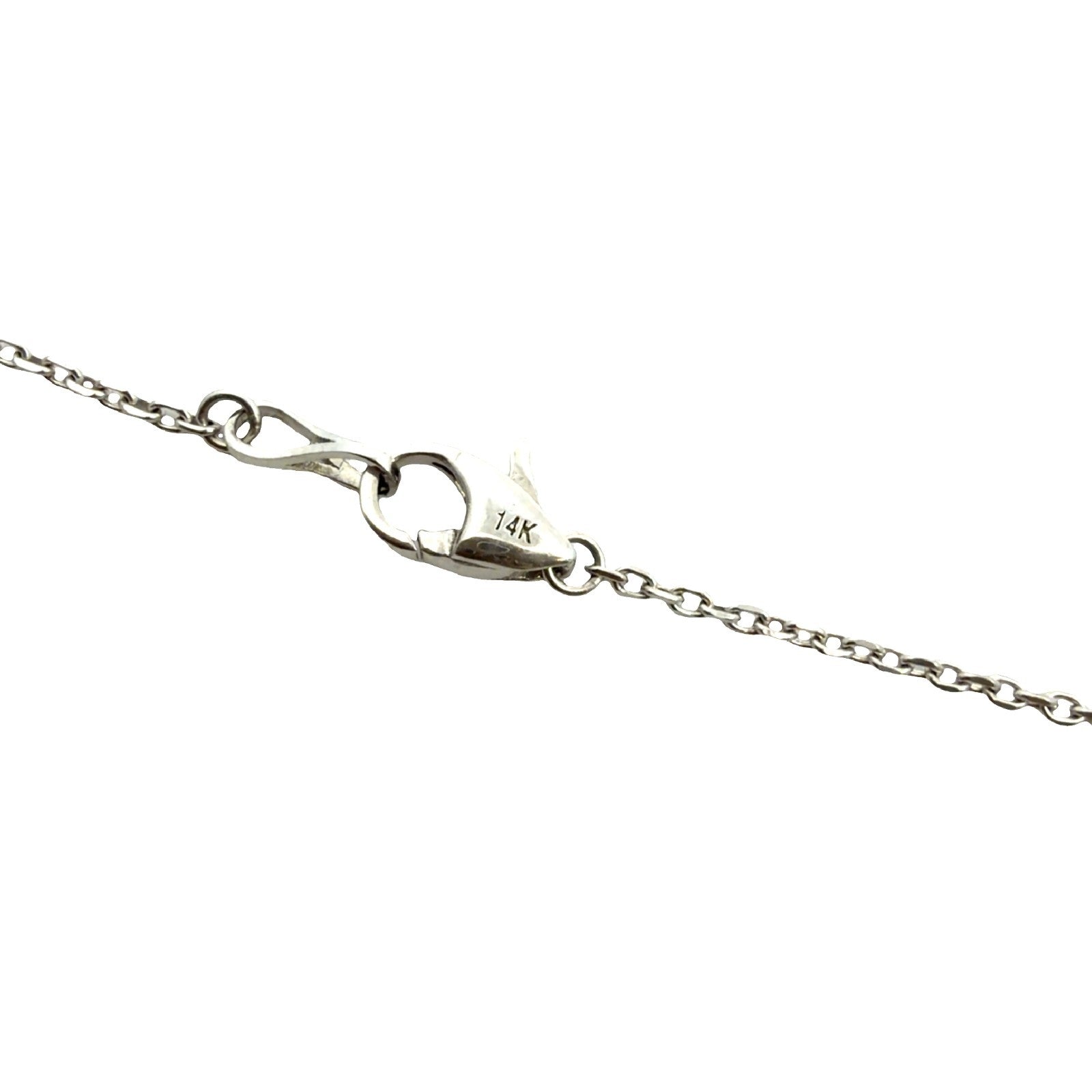 Estate 14k White Gold Stamped & 5.63cttw Bezel Diamond Station Necklace 18"5