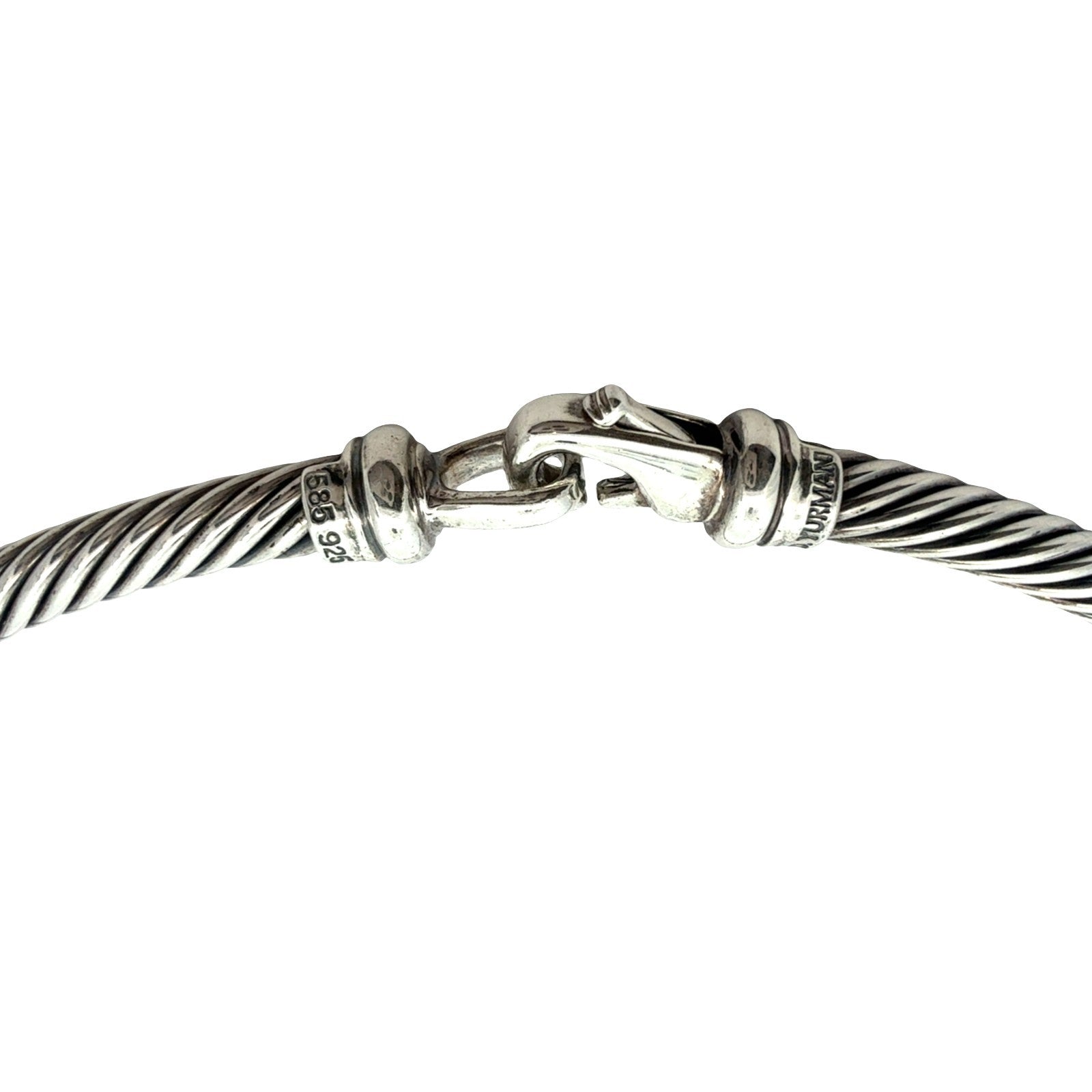 David Yurman Sterling Silver & 14k Twisted Cable Moonstone Pendant Choker7