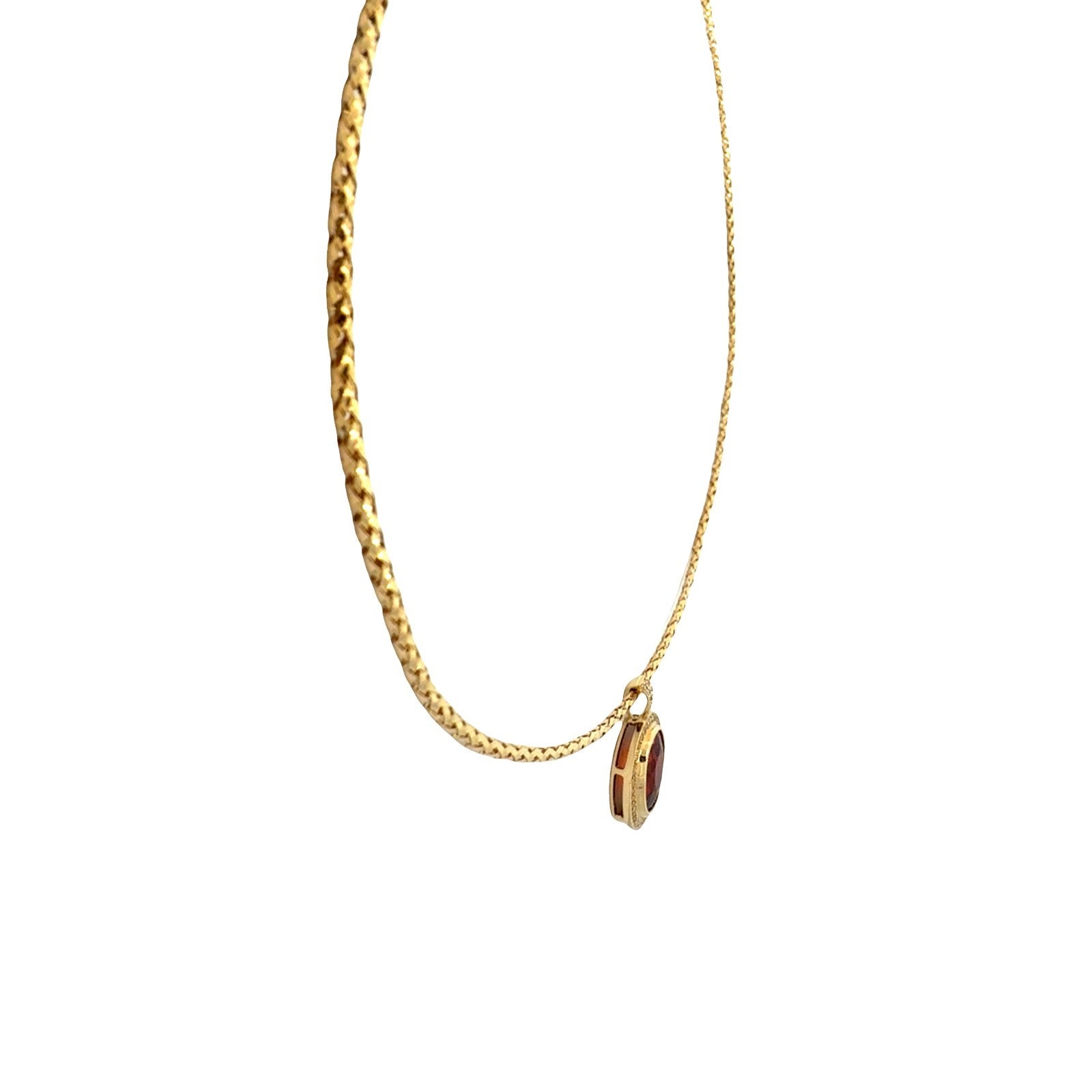 14k Yellow Gold 3.47tcw Oval Citrine and 0.22cttw Diamond Pendant Necklace2
