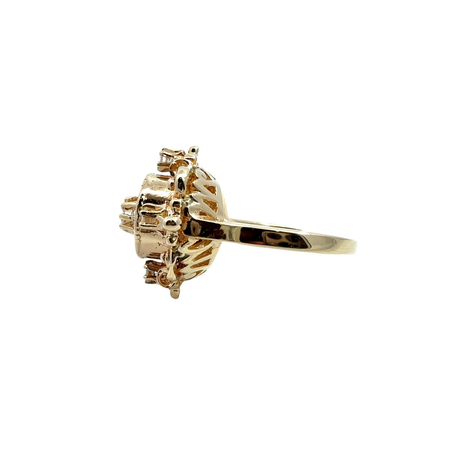 Vintage 14k Yellow Gold 0.39cttw Diamond Filigree Cocktail Ring4