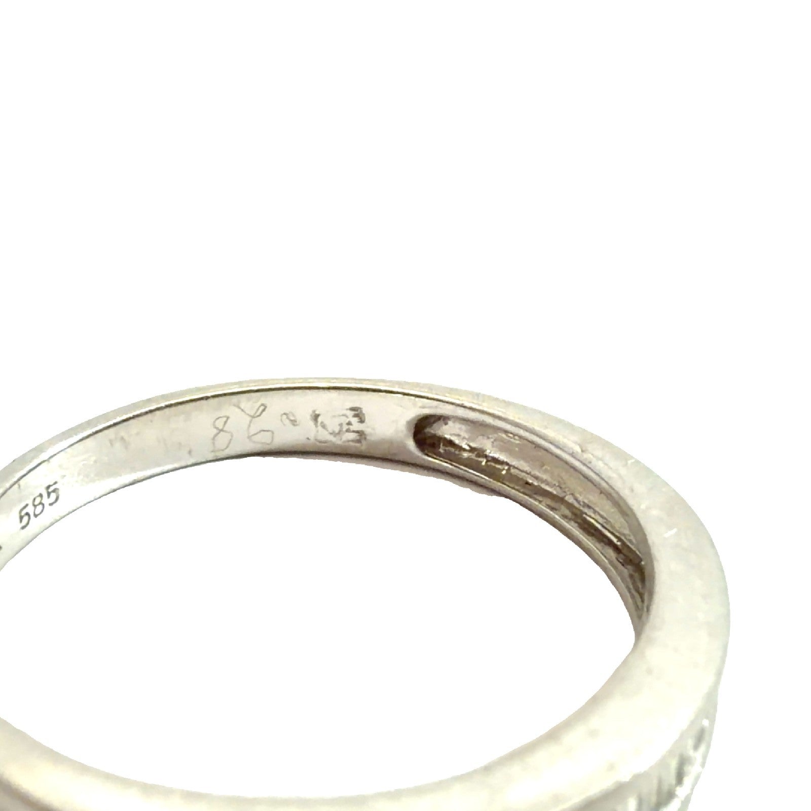14k White Gold Channel Set 0.28cttw Baguette Diamond Band Size 5.755