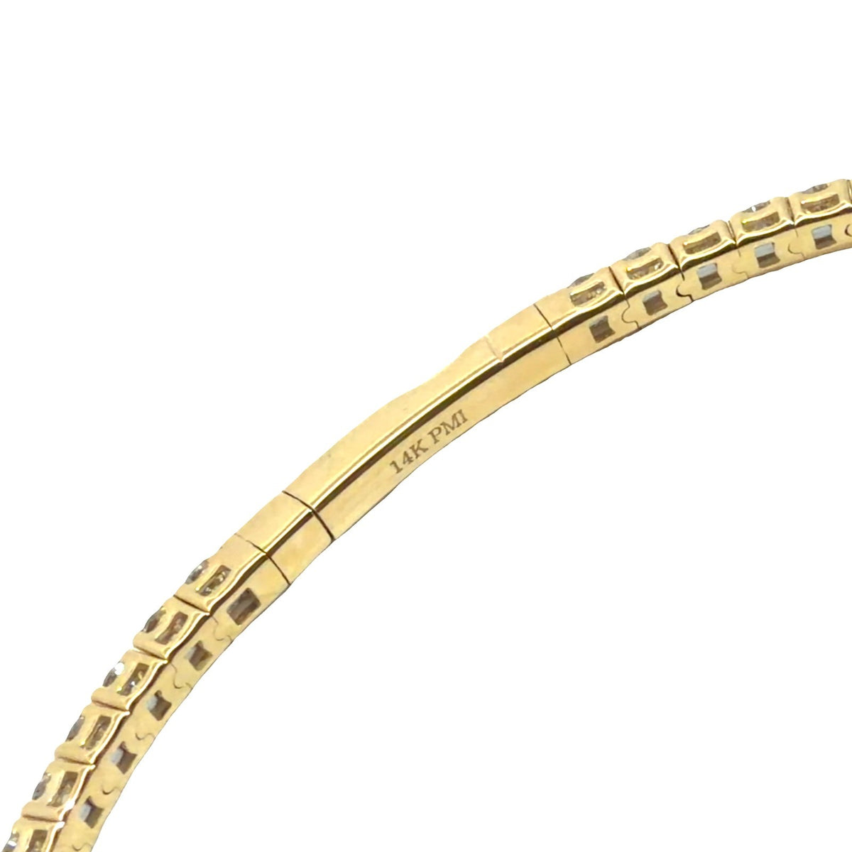 The Jewel Box 14k Yellow Gold 3.37ctw Diamond Flex Bangle Tennis Bracelet4