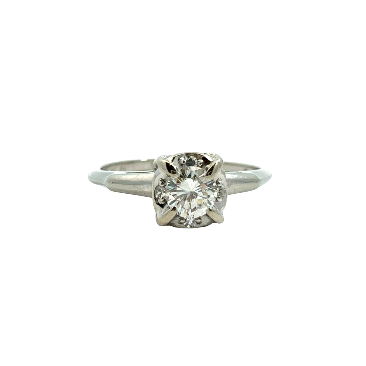 18k White Gold Stamped Round 0.29cttw (0.26tcw) Diamond Engagement Ring7