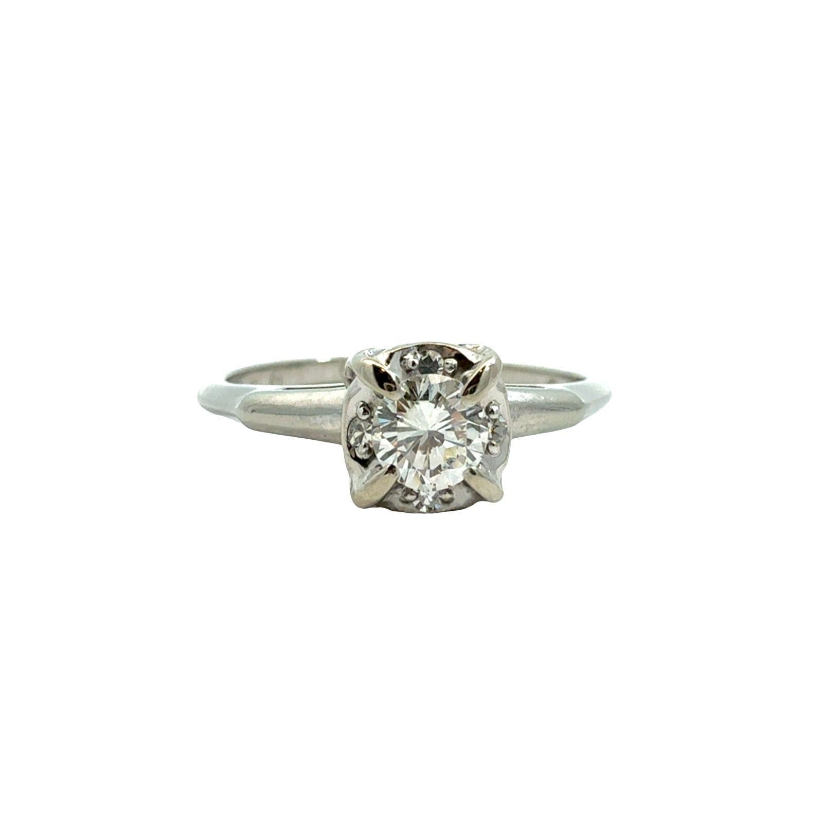 18k White Gold Stamped Round 0.29cttw (0.26tcw) Diamond Engagement Ring7