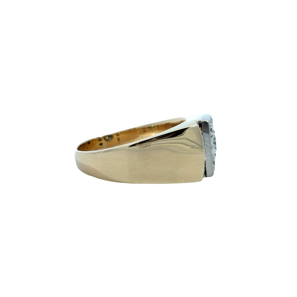 Vintage 14k Yellow Gold Stamped Two-Tone 0.78cttw Diamond Ring Men's3